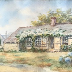 Lillian Gertrude Smith Watercolor on Paper "Rose Covered Sconset Cottage"