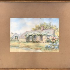 Lillian Gertrude Smith Watercolor on Paper “Rose Covered Sconset Cottage”