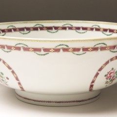 18th Century Chinese Export Famille Rose Punch Bowl