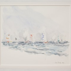 Joan Brady Watercolor on Paper "Race from Nantucket III"