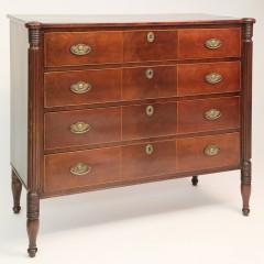 19th Century American Mahogany Sheraton Four Drawer Chest
