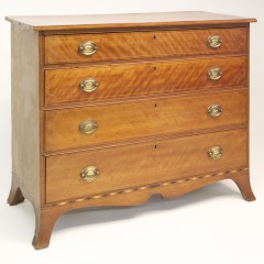 19th Century American Birch Inlaid Four Drawer Chest