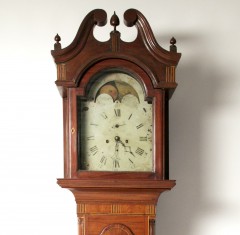 Moses Stiles Hanover Township N.J. Inlaid Mahogany Tall Case Clock