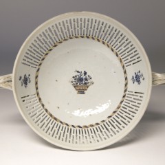 18th Century Chinese Export Porcelain Pierced Chestnut Basket