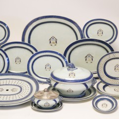 Late 18th Century Chinese Export Partial Porcelain Dinner Service