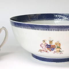 18th Century Chinese Export Porcelain Tankard and Punch Bowl