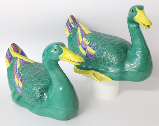 19th Century Chinese Export Ceramic Figural Ducks