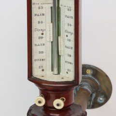 19th Century Thomas Downie Carved Mahogany Sympiesometer Gimballed Stick Barometer