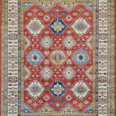 Red Tribal Kazak Hand Knotted Carpet