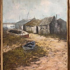 Douglas Fraizer Oil on Canvas “Madaket Shipyard,” signed lower right Fraizer.