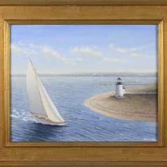 Alan J. Eddy Oil on Canvas “Rounding Brant Point – Afternoon Sail”