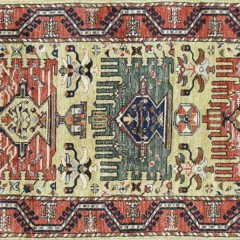 Hand Woven Antiqued Wool Karaje Carpet Runner