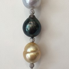 12mm – 14.2mm South Sea and Tahitian Baroque Pearl Lariat Necklace