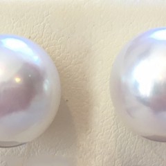 Fine Pair of 12.7mm White South Sea Pearl Earrings