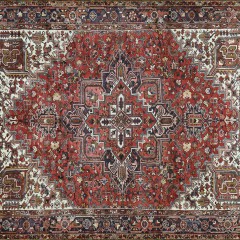 Semi-Antique Hand Woven Wool Persian Heriz Carpet