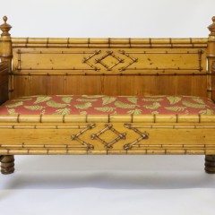 19th Century French Converted Bamboo Settee