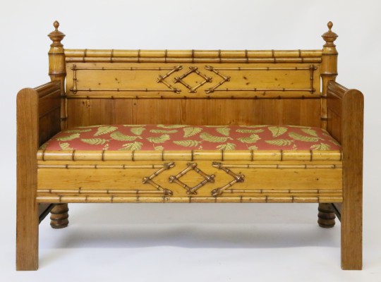 19th Century French Converted Bamboo Settee