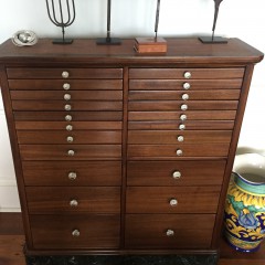 19th Century Walnut Multi-Drawer Dental Cabinet