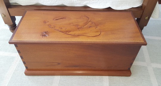 Contemporary Nantucket Decorated Cedar Blanket Chest