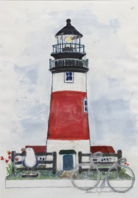 Barbara Kauffmann-Locke Watercolor on Paper “Sankaty Light”