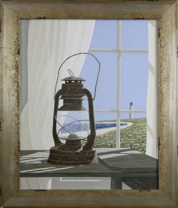 James H. Cromartie Oil on Canvas “Great Point Through a Window”