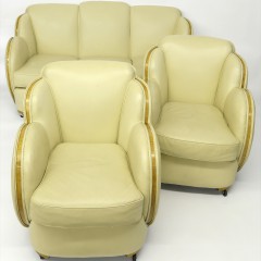 Art Deco Style Leather Settee