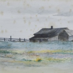 Jane Brewster Reid Watercolor on Paper “House on the Moors”