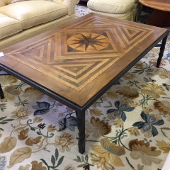 Cocktail TAble with 19th C. marquetry Panel top