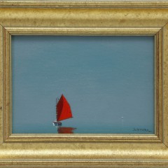 Robert Stark, Jr. Oil on Canvas “Red Sail on a Calm Sea”