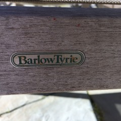 Barlow Tyrie Oval Teak Wood Dining Table, Chairs & Umbrella