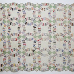 Vintage Double Wedding Ring Patchwork Quilt