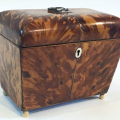 19th Century Tortoiseshell Double Compartment Tea Caddy
