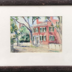 Anna G. O’Neill Watercolor on Paper “Nantucket, Coffin Mansion – Main Street”