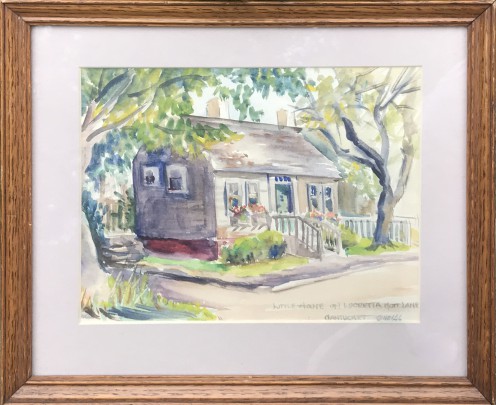 Anna G. O’Neill Watercolor on Paper “Little House on Lucretia Mott Lane – Nantucket”