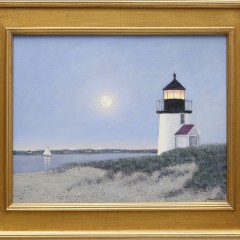 Alan J. Eddy Oil on Canvas “Brant Point Under a Full Moon”