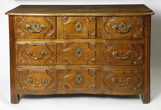 Mid-18th C. French Provincial Carved Fruitwood Chest of Drawers