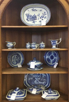 Assorted Pieces of 19th Century Blue and White Canton and Fizthugh Porcelain