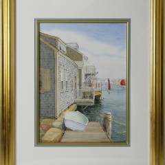 Barbara Capizzo Watercolor on Paper “North Wharf, Nantucket”