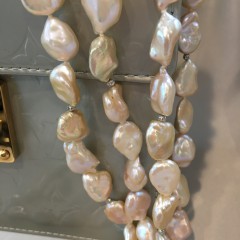 12mm – 18mm Peach Fresh Water Baroque Pearl Necklace
