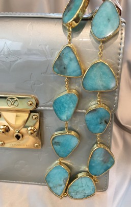 Amazonite and Sterling Silver Vermeil Necklace