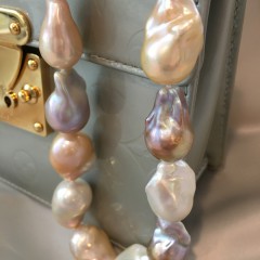 Fine 16mm – 20mm Multi-Color Cultured Fresh Water Baroque Pearl Necklace