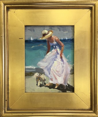 Oil on Artist’s Board “Woman at the Seashore”