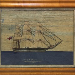 19th Century British Sailor’s Woolwork Portrait of the Ship “Liffy”