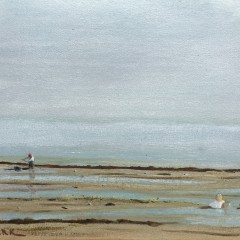 Robert Stark, Jr. Oil on Canvas “Clamming at Low Tide”