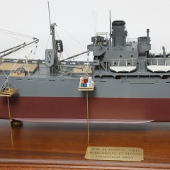 Cased Scale Model of the World War II Ship “Jeremiah O’Brien”