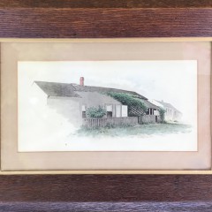 Jane Brewster Reid Watercolor on Paper “Foliage Covered ‘Sconset Cottage”