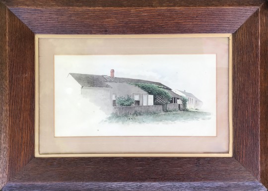 Jane Brewster Reid Watercolor on Paper “Foliage Covered ‘Sconset Cottage”