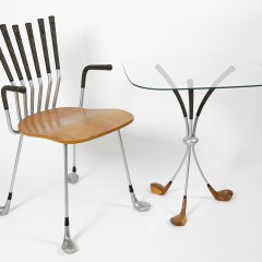 Golf Club Chair & Glass-Top Table