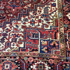 Antique Hand Woven Wool Persian Heriz Carpet