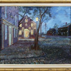 William Pettit Oil on Canvas “Evening on Main Street – Nantucket”